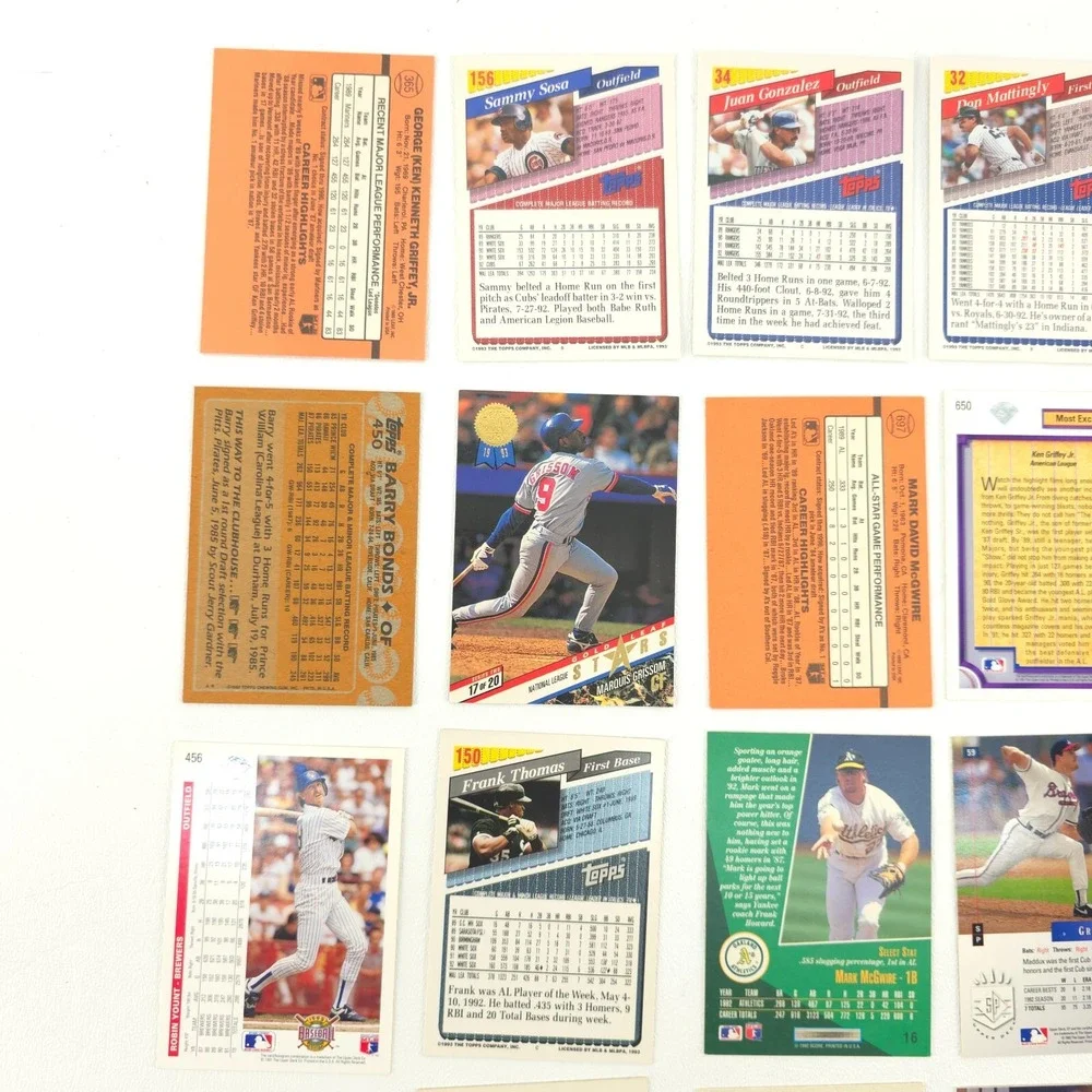 25 Card Baseball Star Lot Several Year Span All Pictured Sosa McGwire Gonzalez